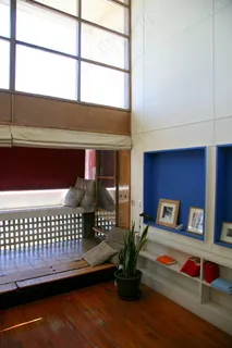 法国，罗讷河沿岸（13），马赛，8èmearr。 ：“CitéRadieuse ” Le Corbusier 1945-52，公寓n°50，98平方米，espace commun（Bas）