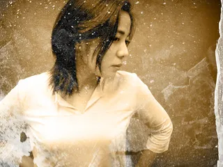 工笔画,美女,雪,工艺品,屏幕截图,棕褐色的女孩