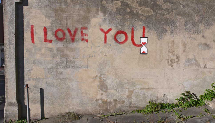 自然/人文景观,碑刻,雕像,文字图片,墙,我爱你⌛by Banksy