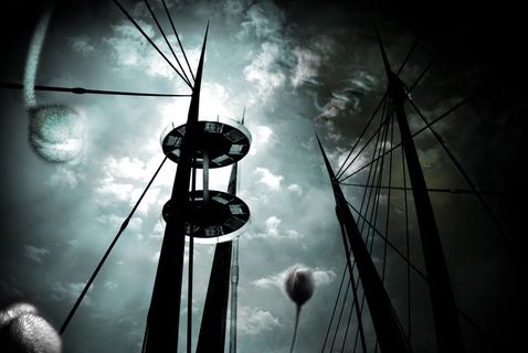 电线杆,杆塔,天空,杆,游乐场,迪斯科舞厅