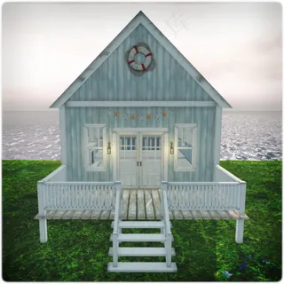 时髦的垃圾-破旧的海上小屋（蓝色）