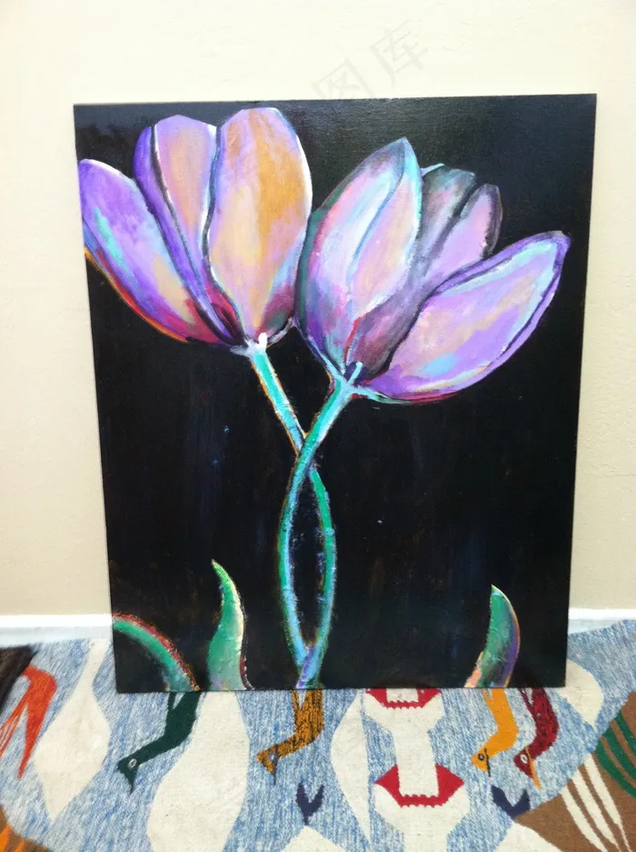 玫瑰花,花卉,油画,羽毛,水晶工艺品,Tawfiq的地毯：您帮助我在我的土地上创造了天堂（2012）