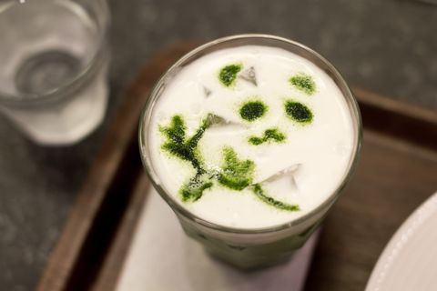 马克杯,酸奶,碗,牛奶豆腐,玻璃杯,熊猫脸绿茶牛奶（日本东京上野）