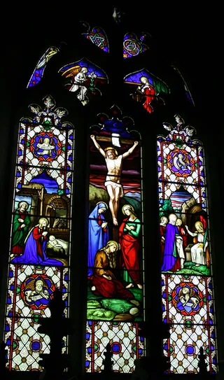 窗,彩绘玻璃,建筑,玻璃,肯特郡克罗汉姆山圣三一彩色玻璃窗