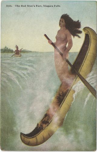 油画,河马,鸭嘴兽,水獭,书本,美国原住民印第安人美国美洲印第安人白色独角兽的传奇牺牲美丽的印度少女至印第安精神尼亚加拉大瀑布纽约