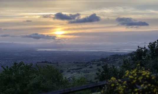 天空,山峦,白云,卷积云,霞光,最后的晚餐