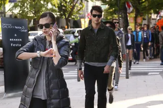 人物特写,美女,上衣,夹克,西服,三星在首尔时装周的GALAXY Note 3和Gear时装营销