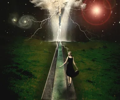 雷电灾害,太空,闪电,北极光,极光,向另一个宇宙开放