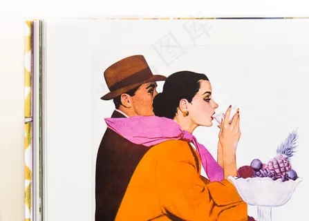 人物特写,卡通动漫人物,图画,人物特写,孕妇,50年代的生活方式插图