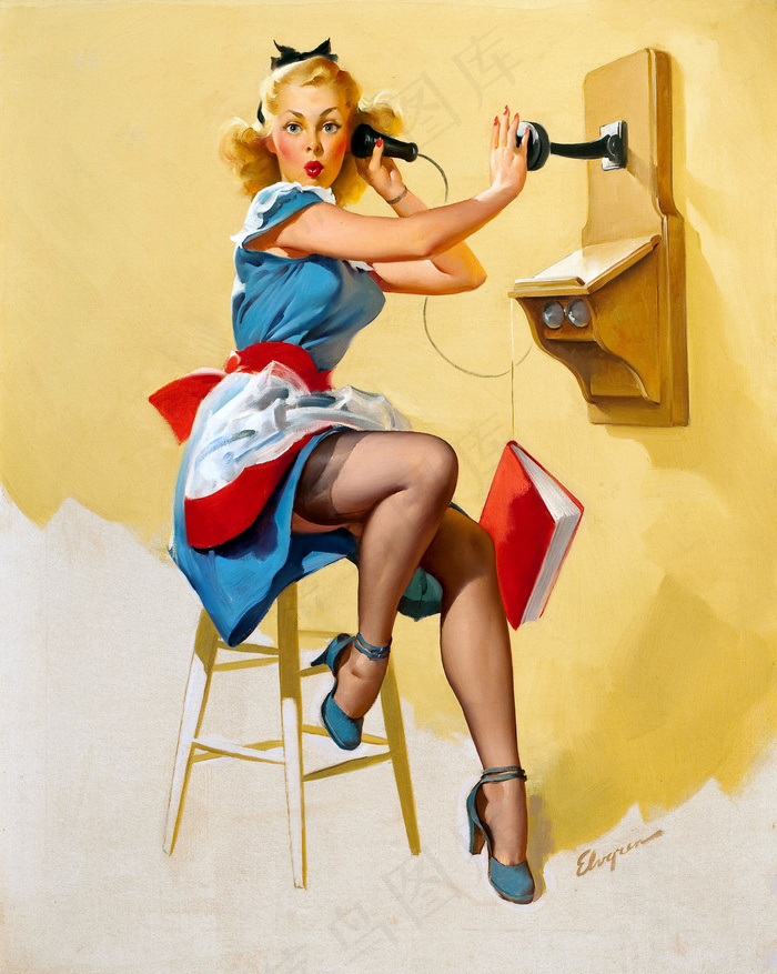 一条线！吉尔·埃尔夫格伦（Gil Elvgren），1949年