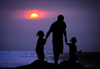 天空,矢量剪影,影子舞,月夜,父亲