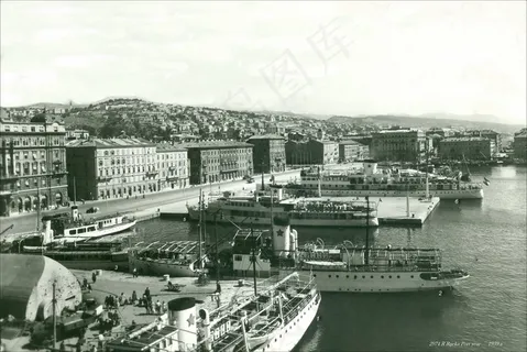 现代建筑,轿车,居民楼,烟灰缸,钢笔画,2975 R Rijeka Luka年〜1959