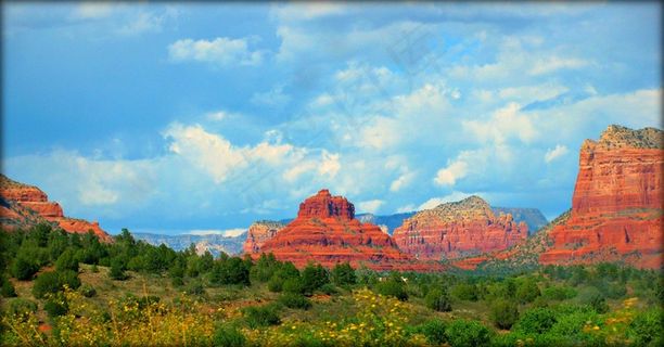 山峦,天空,风景,油画,亚利桑那