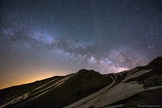 baikonur 1957,山峦,石坑崆,天空,树,晴朗的夜空