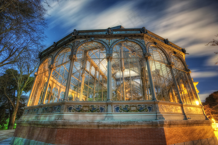水晶宫–水晶宫（Palacio de Cristal），瑞克公园（Parque del Retiro），马德里，HDR 2