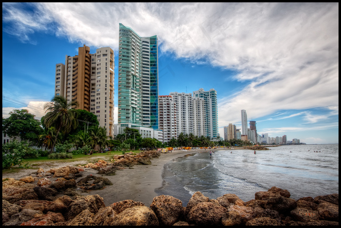 建筑,设计效果图,树,天空,风景,哥伦比亚卡塔赫纳博卡格兰德