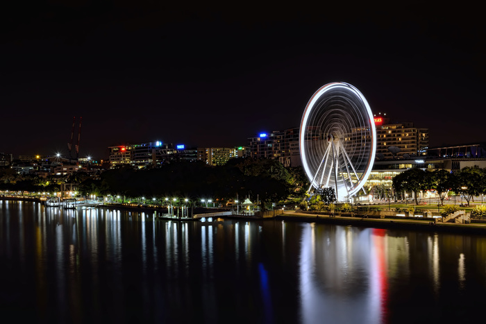 都市夜景,游乐场,城市夜景照明,街灯,夜景照明,南岸轮