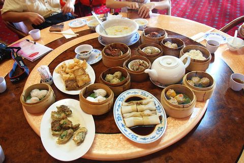 桌菜,会餐,功夫茶具,碗,早午餐,11点我们就来饮茶吃到饱