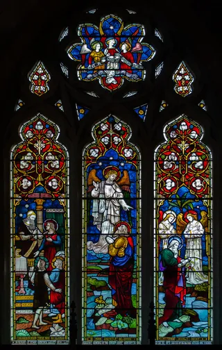 彩绘玻璃窗，圣玛丽抹大拉教堂，海上圣伦纳德斯