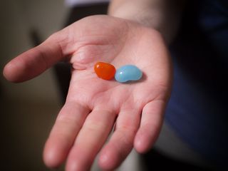 琉璃珠,手,药品,手链,果冻布丁,红色药丸/蓝色药丸