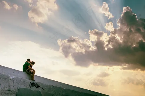 卡通动漫人物,花卉,天空,屏幕截图,图画,爱与光