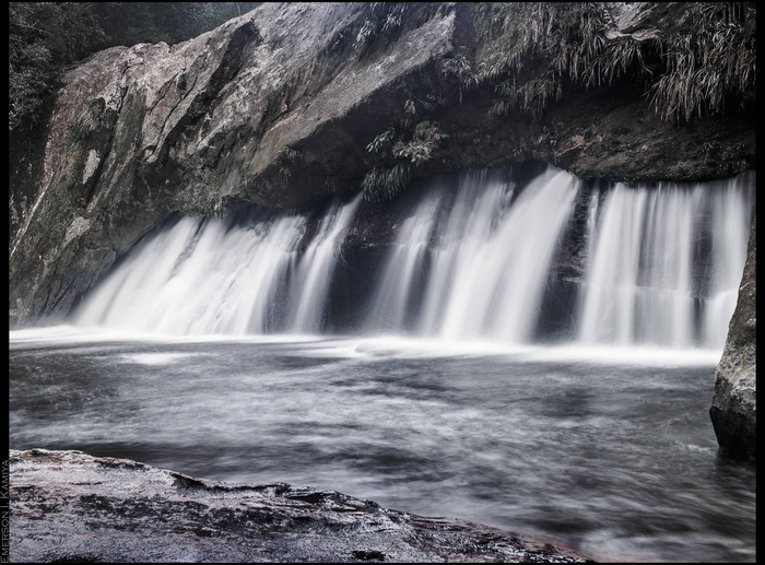 瀑布,树,江河,街道,地板砖,卡乔埃拉