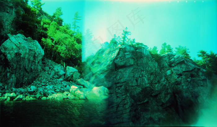 树,,洞穴溶洞,,霓虹灯风景