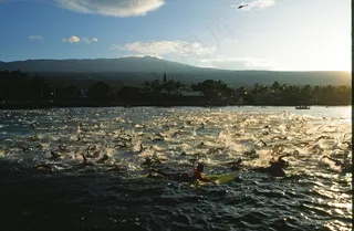 湖泊,海洋,海鸥,天空,江河,“夏威夷铁人……游泳开始……科纳……大岛”