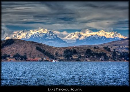 湖泊,山峦,草原,冰雪,屏幕截图,的喀喀湖