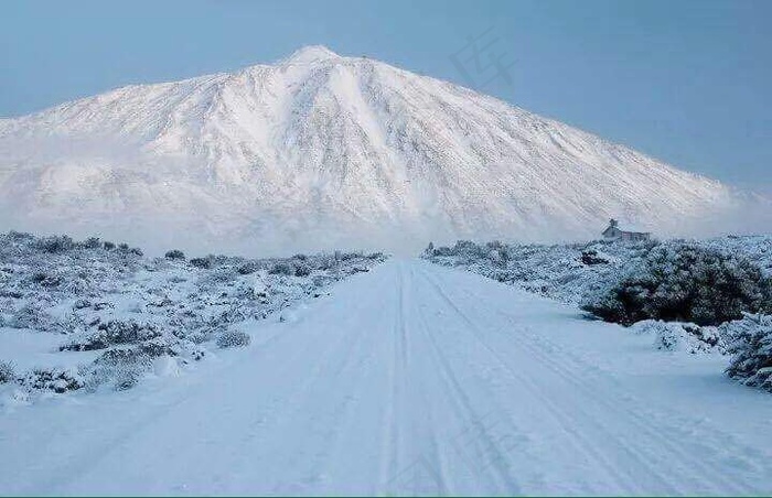 冰雪,山峦,江河,树,滑雪图,特内里费岛泰德