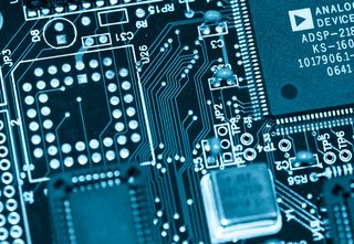 电路板,芯片,时钟发生器,声卡,二维码,轨迹和点