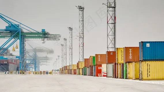 集装箱,塔机,街道,地板砖,集装箱船,地平线