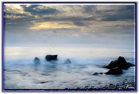 海洋,山峦,天空,湖泊,卷积云,0786