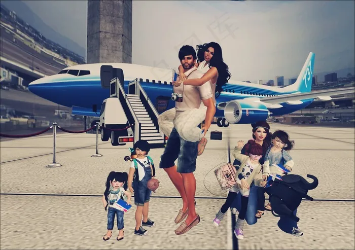 ,,沙滩排球场,即将上飞机