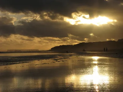 天空,海洋,湖泊,霞光,街灯,上帝在那里吗？