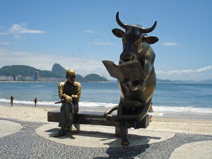 雕像,十二兽首,麋鹿,驯鹿,工艺品,Drummond e a Vaca Leitora