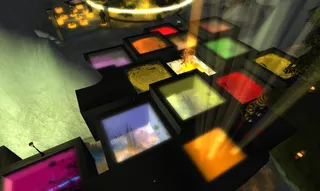 多彩块与花卉矢量漩涡和光轴