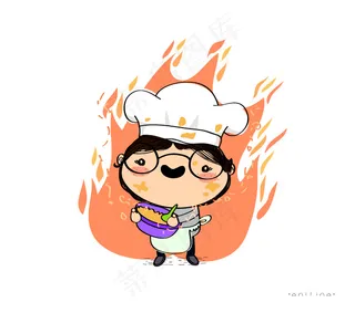 彩色动漫,财神爷,,杯子,Los defines de semana大豆和厨师爱好者。