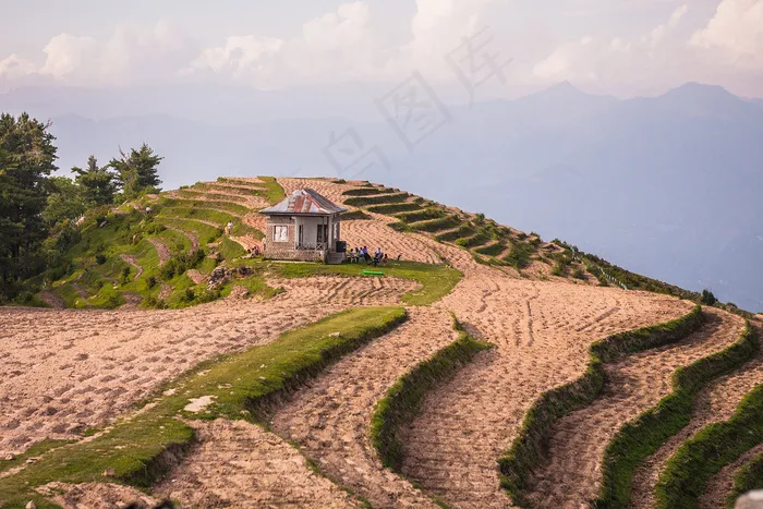 龙脊梯田,自然风景,草原,耕地,工艺品,印度查mu Sanasar的露台农场