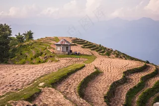龙脊梯田,自然风景,草原,耕地,工艺品,印度查mu Sanasar的露台农场