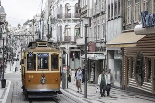 城市街道,火车,列车,巷道,建筑,葡萄牙波尔图