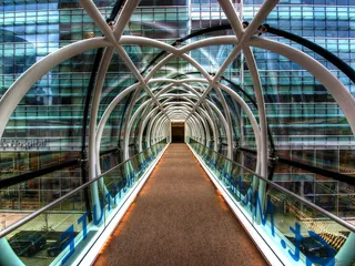 现代建筑,电线,盆栽植物,人行天桥,游泳池,将知识与健康联系起来