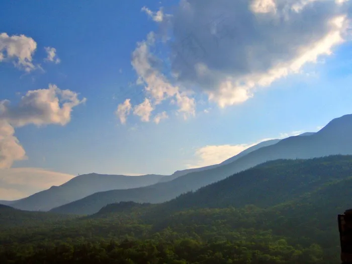 山峦,天空,云雾,白云,湖泊,靠近众神