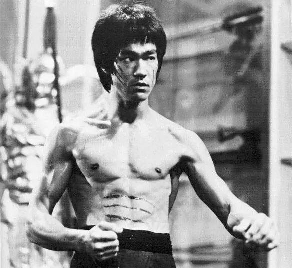 李小龙,肌肉男,内裤,胸肌,钢笔画,李小龙
