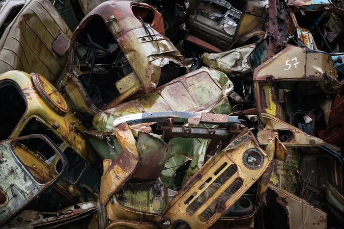 机器设备,摩托车,自行车,废钢铁,撞车,切尔诺贝利禁区-Rassokha废品场