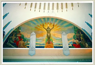 印第安纳州韦恩堡〜林肯塔〜壁画〜历史摩天大楼