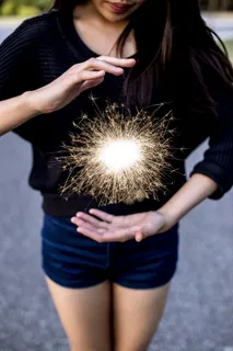 头发,人物特写,美女,烟火,焰火晚会,魔法