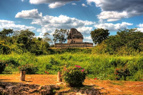 传统建筑,树,风景,油画,,奇琴伊察MEX-Caracol 01