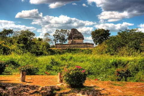 传统建筑,树,风景,油画,,奇琴伊察MEX-Caracol 01