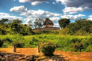 传统建筑,树,风景,油画,,奇琴伊察MEX-Caracol 01